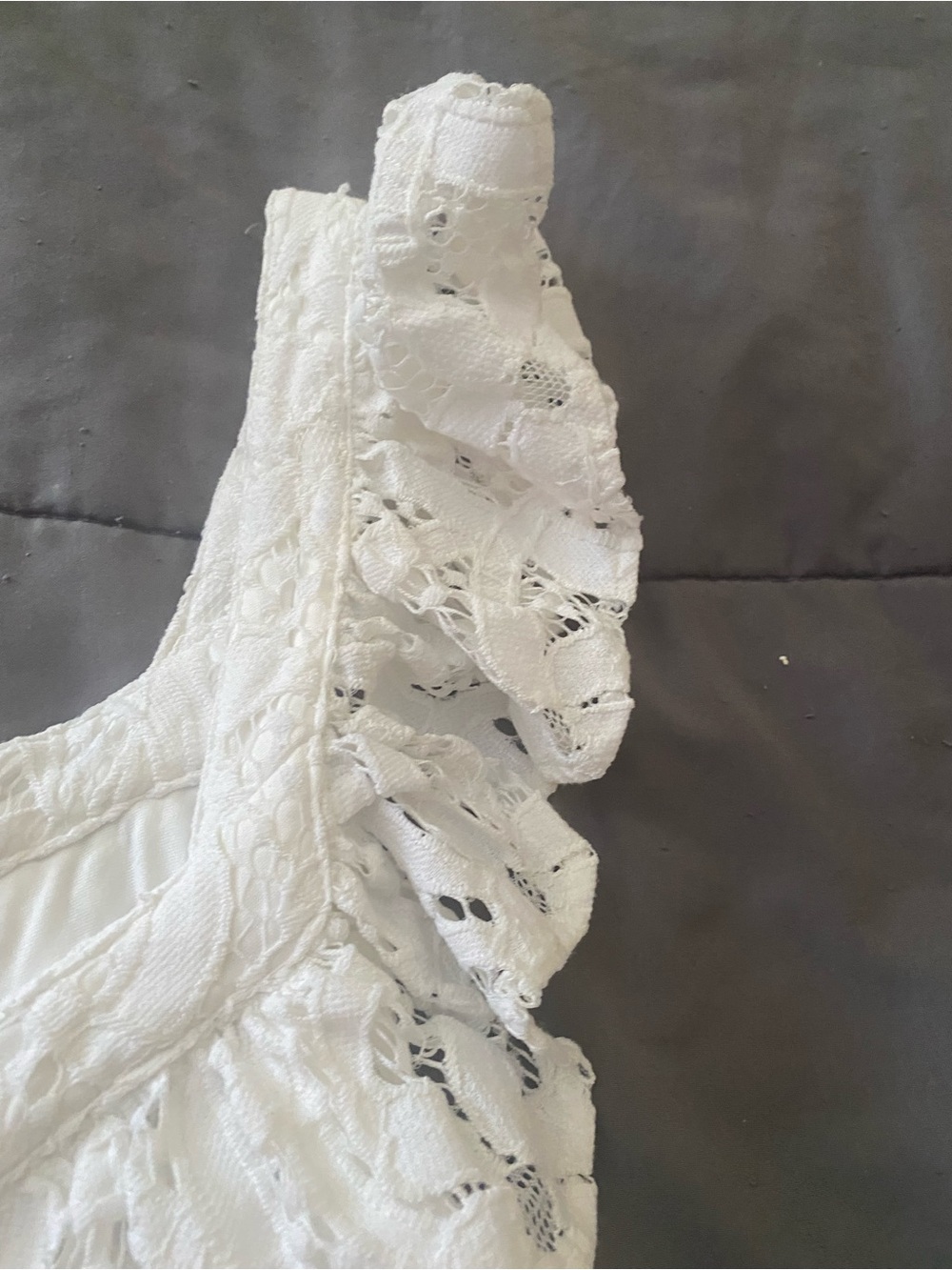 Torrid White Lace Button-Front Tank - Picture 3 of 5